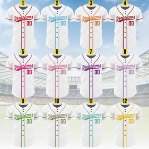 Personalized Team Name And Number Baseball Jersey,Custom Baseball Stripe Line Jersey, Baseball Jersey Uniform For Fans Baseball Lovers B137