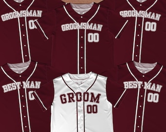 Groom & Groomsmen Jersey Shirts Custom Names And Numbers Jersey,Groomsmen Proposal,Bachelor Party Groomsmen Jersey,Best Man,Groom Shirts W17