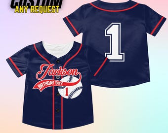 Baseball Birthday Shirt Boy Personalized 1st Birthday Baseball Jersey Outfit Sports Party Boys Tshirt Baby Boy First Birthday Shirt B127