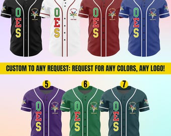 Customize Order of the Eastern Star OES Pentagon Down AF&AM Baseball Jersey Shirt B158