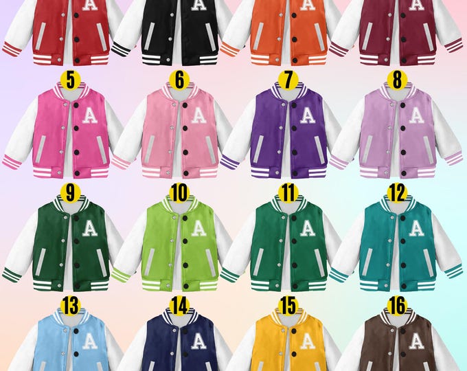 Custom Kids Varsity Jacket,Kids Sports Jacket,Name Varsity, Number Varsity,Personalised Unisex Varsity,Kids Baseball Jacket, Name Jacket BJ4