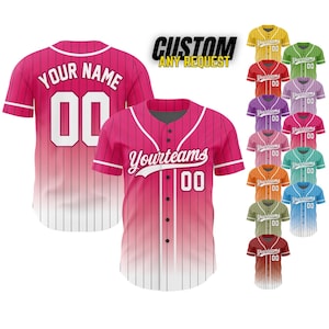 Personalized Team Name And Number Baseball Jersey,Custom Baseball Stripe Line Jersey, Baseball Jersey Uniform For Fans Baseball Lovers B101