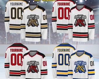 Custom Ice Hockey Jersey for Men Women Youth,Sweatshirt Personalized Name Number,Hockey Shirts Sports Uniform for Hockey Fans Gift H11