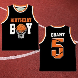Basketball Boys Birthday Jersey Shirt, Personalized Age Birthday Basketball Jersey, Sports Birthday Shirt, Birthday Boy Shirt BK22