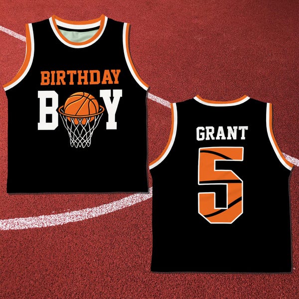 Basketball Boys Birthday Jersey Shirt, Personalized Age Birthday Basketball Jersey, Sports Birthday Shirt, Birthday Boy Shirt BK22