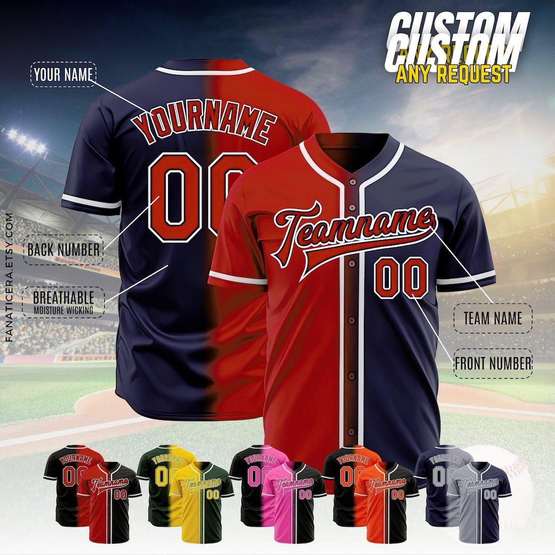 Personalized Team Name and Number Baseball Jersey,custom Baseball