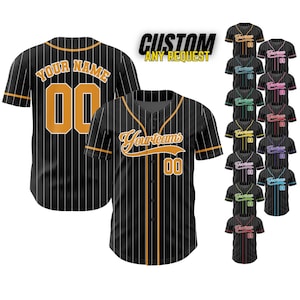 Personalized Team Name And Number Baseball Jersey,Custom Baseball Stripe Line Jersey, Baseball Jersey Uniform For Fans Baseball Lovers B111