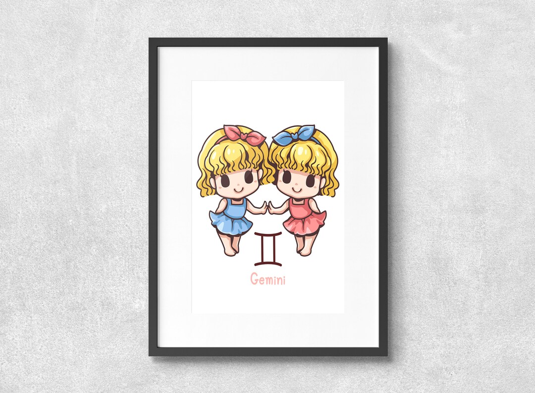 Gemini Symbol, Playroom Decor, Zodiac Baby, Gemini Sign, Gemini Print ...