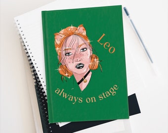 Funny Leo Zodiac Sign Hardcover Journal Matte Lined Pages