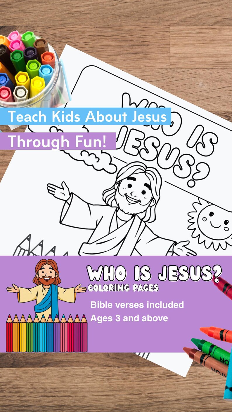 Jesus Colouring Pages | Life of Jesus for Kids | 11 Pages | Sunday ...