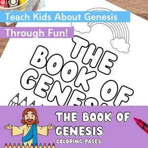 Genesis Bible Coloring Book: Christian Kids Activity, Printable (PDF Download