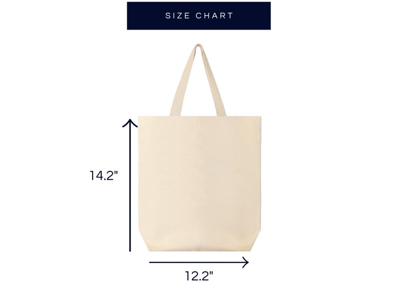 Pode incluir: Uma bolsa tote de lona branca lisa com duas al&ccedil;as. A bolsa mede 14,2 polegadas de altura e 12,2 polegadas de largura.
