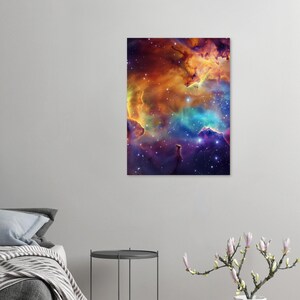 Poster con stampa su carta semilucida premium "Nebulosa spaziale colorata" - Arte murale moderna e vibrante per l'arredamento della casa - Regalo speciale