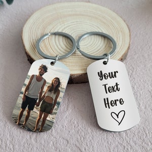 Picture Keychain, Custom Photo Gifts,Personalized Gifts For Men, Anniversary Gift For Her,Custom Picture Keychain,Personalized Text Keychain
