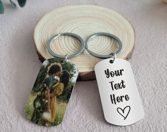 Custom Picture Keychain,Picture Keychain, Custom Photo Gifts,Personalized Gifts For Men, Anniversary Gift For Her,Personalized Text Keychain