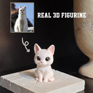 Custom Pet Figurine from Photo, Personalized 3D Printed Dog or Cat Mini Figure, Unique Gift for Pet Lovers, Birthday, Memorial Keepsake