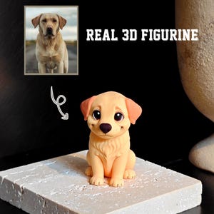Custom Pet Figurine from Photo, Personalized 3D Printed Dog or Cat Mini Figure, Unique Gift for Pet Lovers, Birthday, Memorial Keepsake