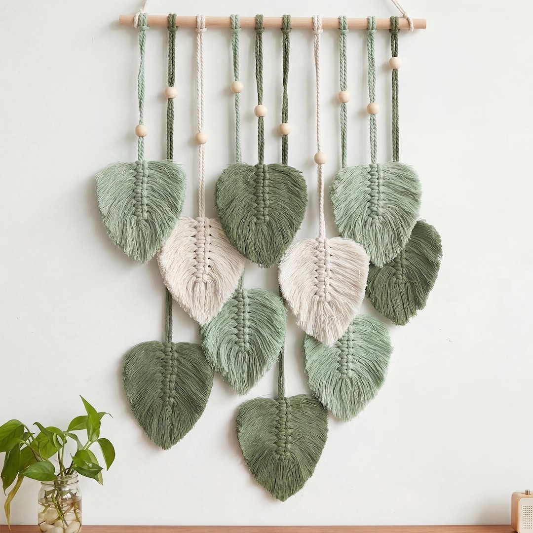 Macrame Wall Shelf Boho Plant Hanger Shelf, Handmade Hanging Shelf ...