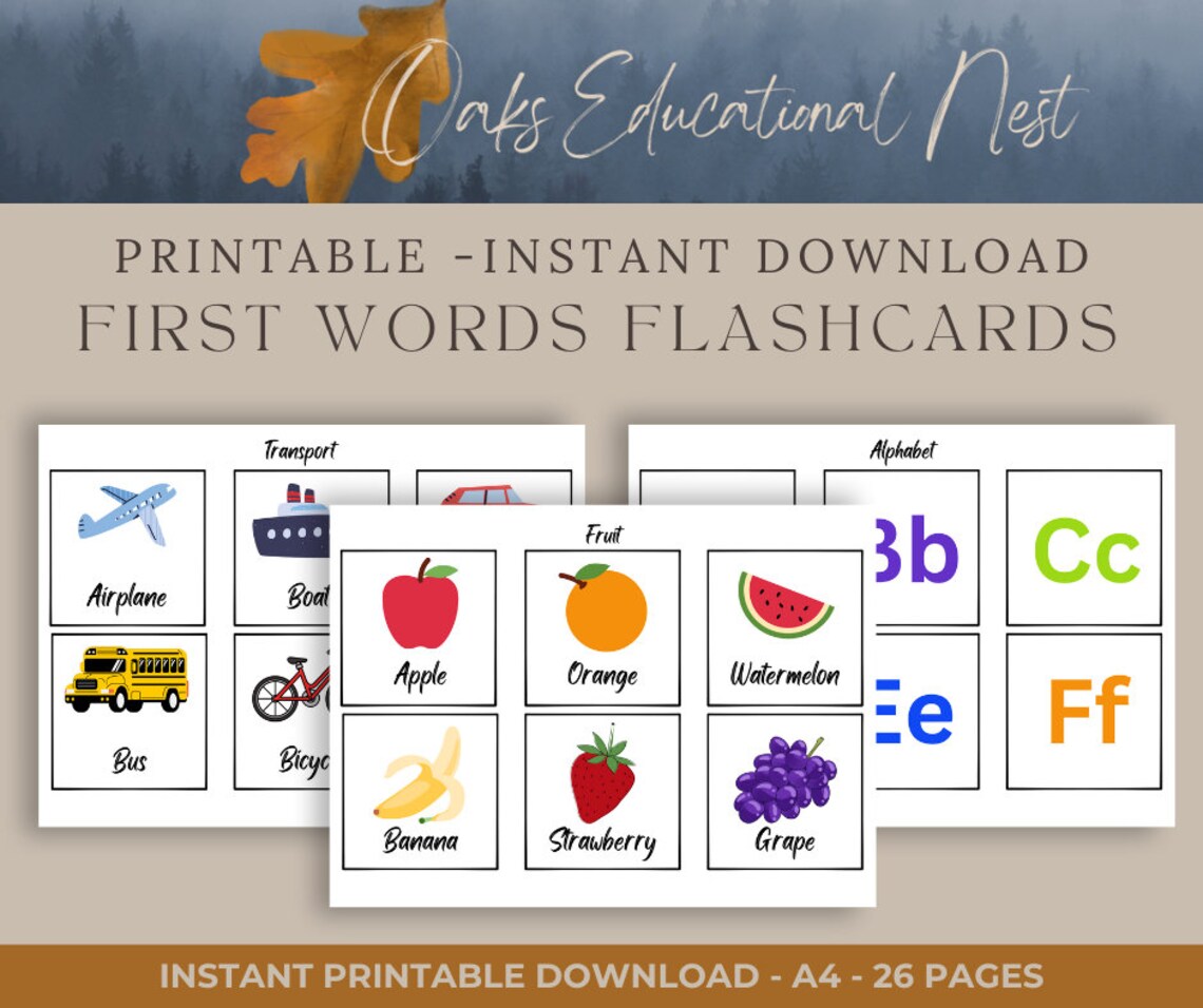 First Words Flashcards, My First Words, Baby's First Words, Montessori ...