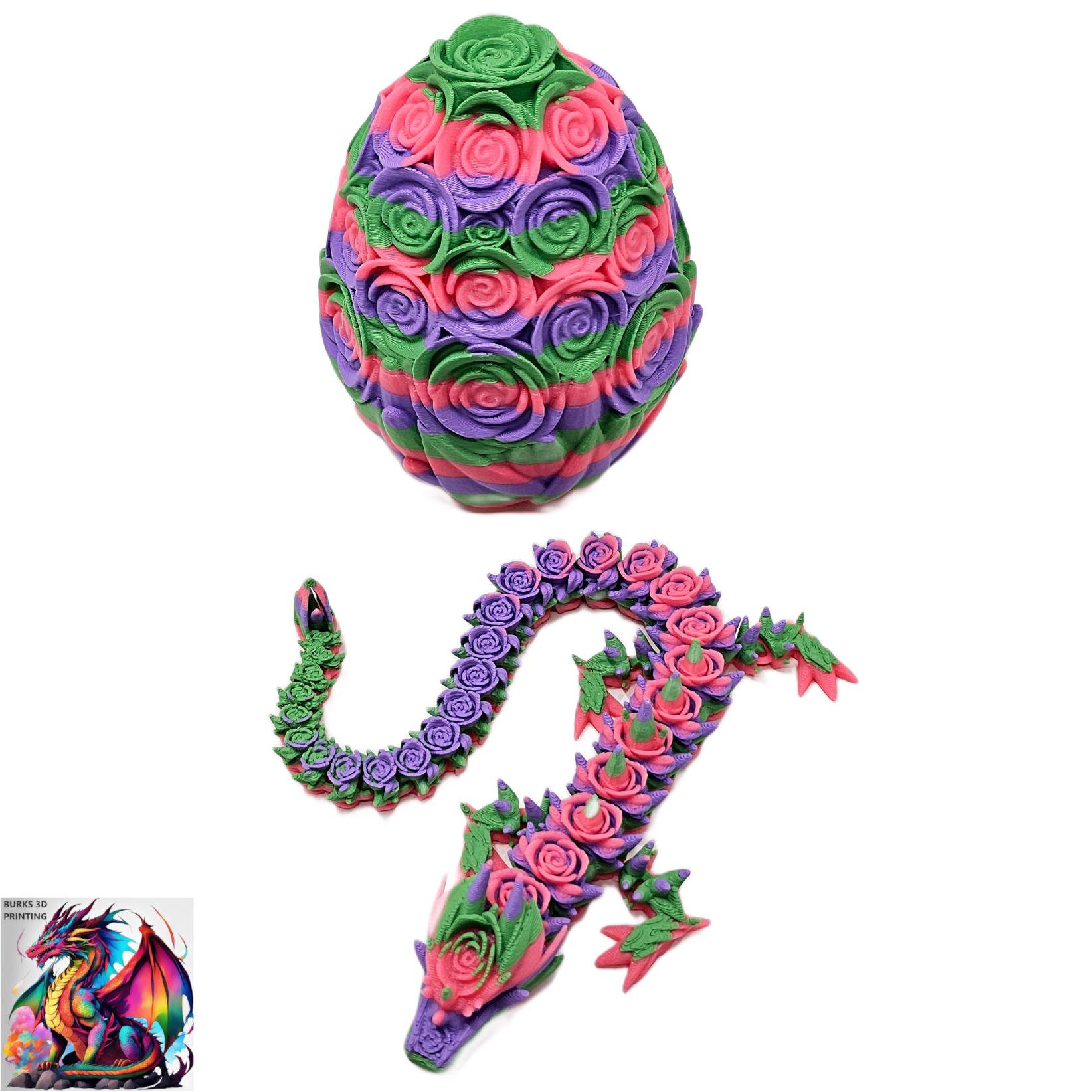 Drago stampato in 3D con giunti flessibili e mobili Uovo di