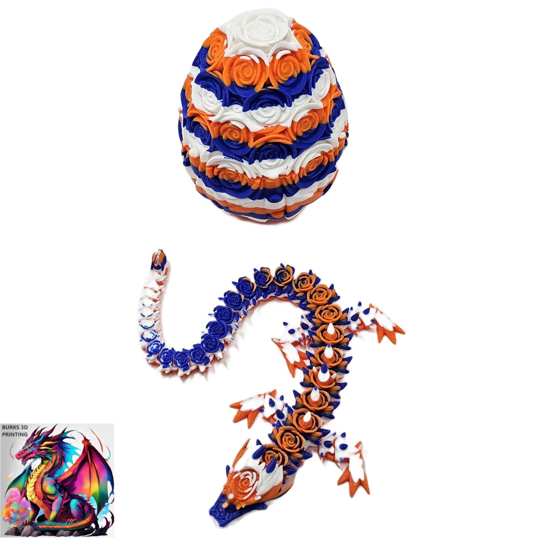 NEFLUM Drago Stampato in 3D Nell'uo`vo, Drago Articolato con Uo`vo di Drago di, Giunti Flessibili Mobili Colorati con Lucentezza Perlata Giocattoli del Drago, Uova di Drago con Drago All'interno