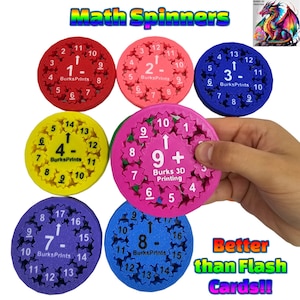 Math Figdet Toys 9 Pack Gear Fidget Spinner TDAH, addition, soustraction, multiplication et division Figette ** Livraison gratuite ** Cadeau gratuit **