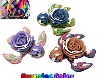 Tortugas, 3 tamaños: mini, mediano y grande. Juguete de escritorio articulado impreso en 3D. Regalo sensorial perfecto para hombres y mujeres. Disponible en colores sorprendentes.