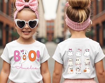 Personalized Halloween kids tee, boo shirt for girls, trick or treat t-shirt, custom Halloween tee,  funny Halloween shirt, Halloween shirt.