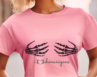 Edgy Skeleton Crop Top Tee, Halloween crop top, yoga crop top, women's crop top, skeleton Halloween print tee, skeleton shirt, gift for her