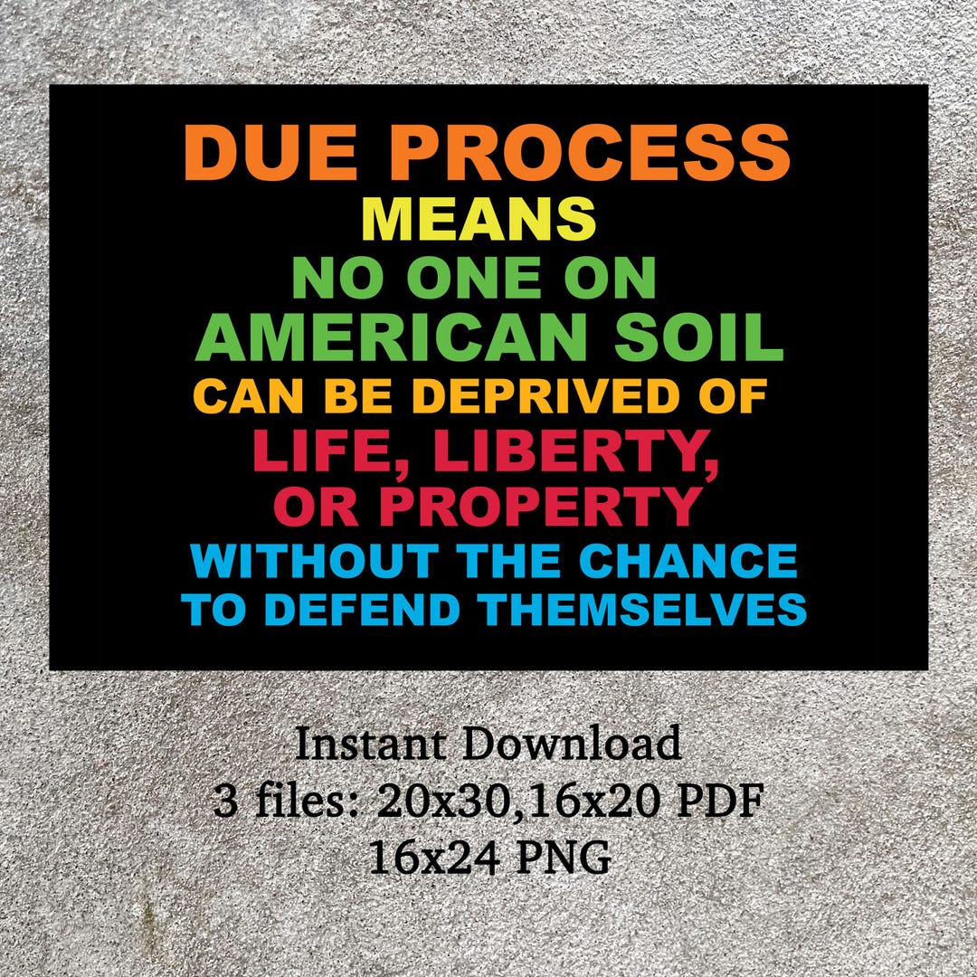 Due Process Full Color - 20x30, 16x20 PDF Instant Download - Etsy