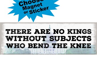 No Kings Car Magnet or Bumper Sticker: Anti-Authoritarian, Save Democracy