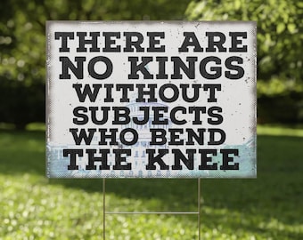 No Kings Yard Sign - 18x12, 24x18, Anti-Trump, Anti-authoritarian, Save Democracy