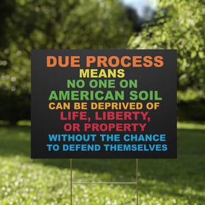Due Process Yard Sign (24x18), (12x18), (36X24) - Anti-Authoritarian, Save Democracy, Constitutional Crisis