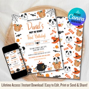Halloween Birthday Party | Mickey Mouse Invitation | Spooky Invitation | Halloween Invitation Instant Download | Halloween Invitation