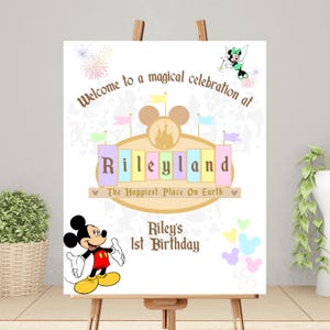 Disneyland Party Decoration | Printable Disney Party Welcome Sign | Printable Disneyland Birthday Sign | Magical Disneyland Birthday Sign