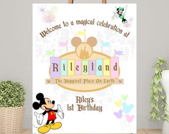 Disneyland Party Decoration | Printable Disney Party Welcome Sign | Printable Disneyland Birthday Sign | Magical Disneyland Birthday Sign