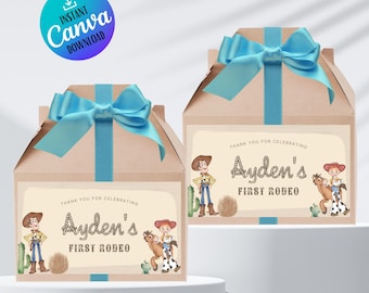 Toy Story Gable Box Label: Editable Canva Template (Digital Download)