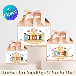 Disneyland Birthday | Disneyland Favor Box Label | Printable Happiest Birthday Gable Box Label | Disney World Favors Label | Magical Disney