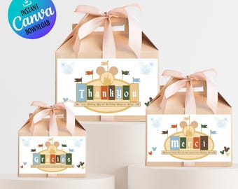 Disneyland Birthday Favor Box Label | Printable Gable Box Template (Digital Download)