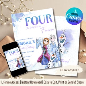 Frozen Birthday Invitation | Editable Elsa Invite | Digital Party Invite | Instant Download | Editable Frozen Invitation | Frozen Party