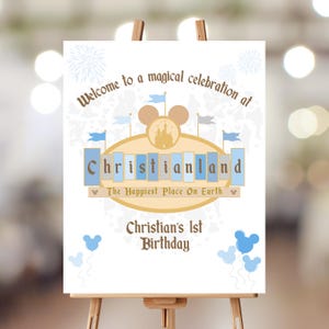 Der glücklichste Geburtstag auf Erden | 1 Geburtstag Party Dekor | Micky Girlande Banner | Digitale Datei | Disneyland Party | Disneyland Party Dekoration