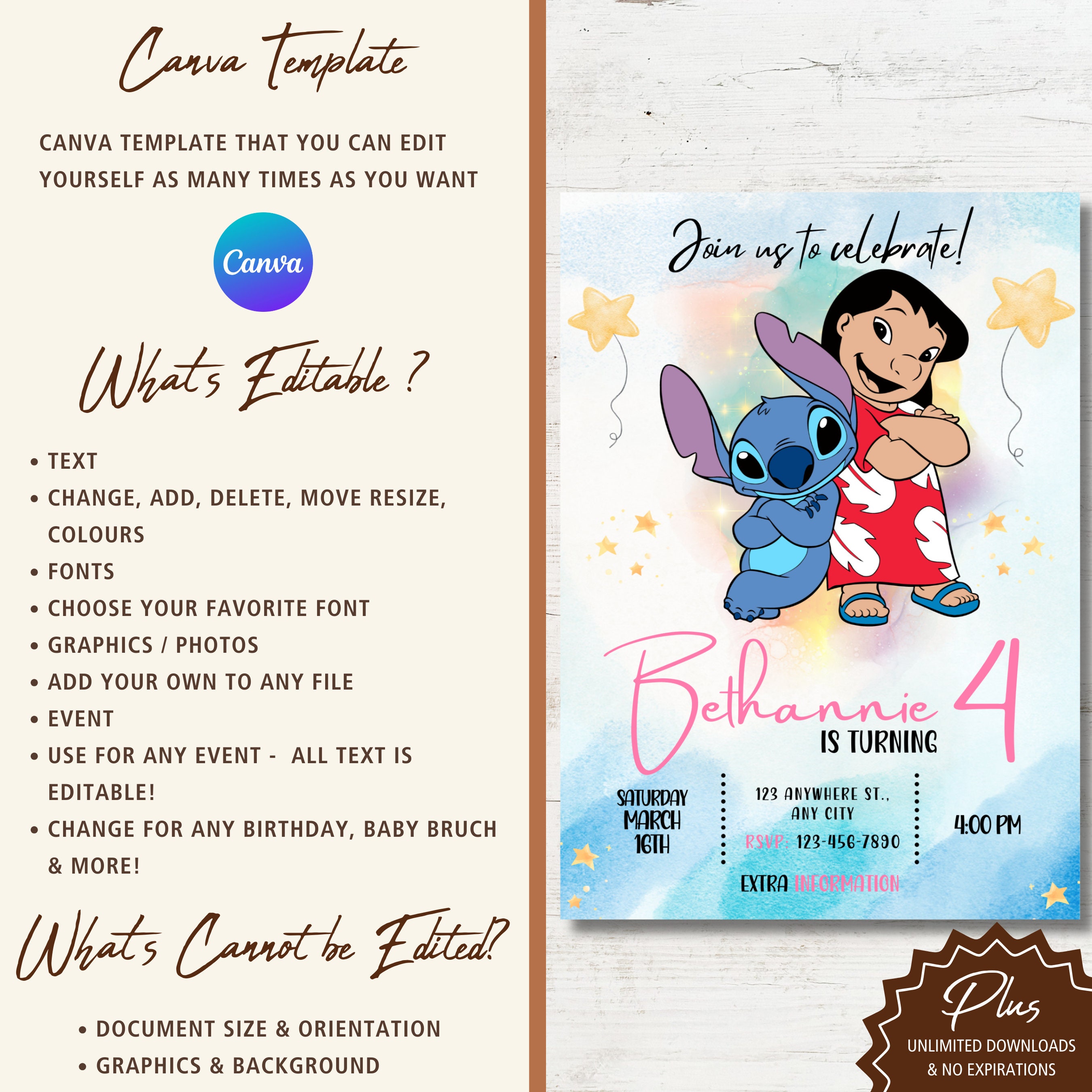 Stitch Birthday Invitation Angel and Stitch Gender Reveal Invitation