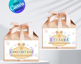 Personalized Birthday Gable Box Label Template (Digital File)