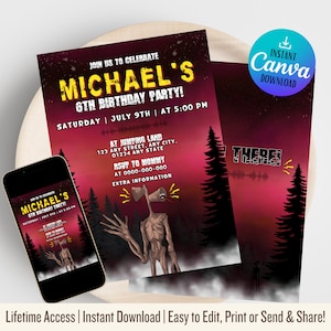 Siren Head Birthday Invitation: Roblox Gamer Party (Digital Download)