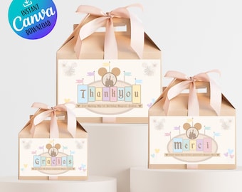 Disney Birthday Gable Box Label | Printable Favor Template (Digital Download)