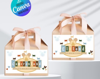 Printable Birthday Gable Box Label: Disneyland Party Favor (PDF)