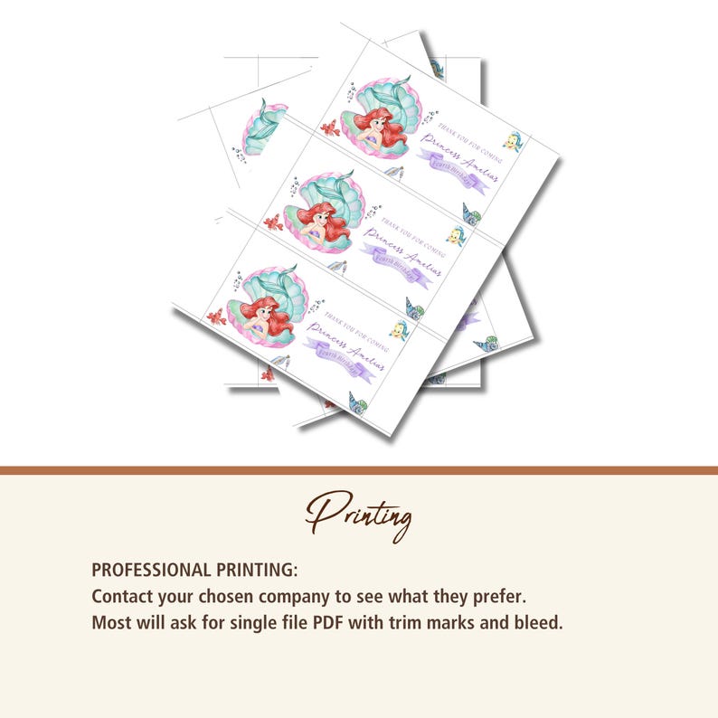 Little Mermaid Gable Box Label | Princess Birthday Party Favor (Canva Template) image 8