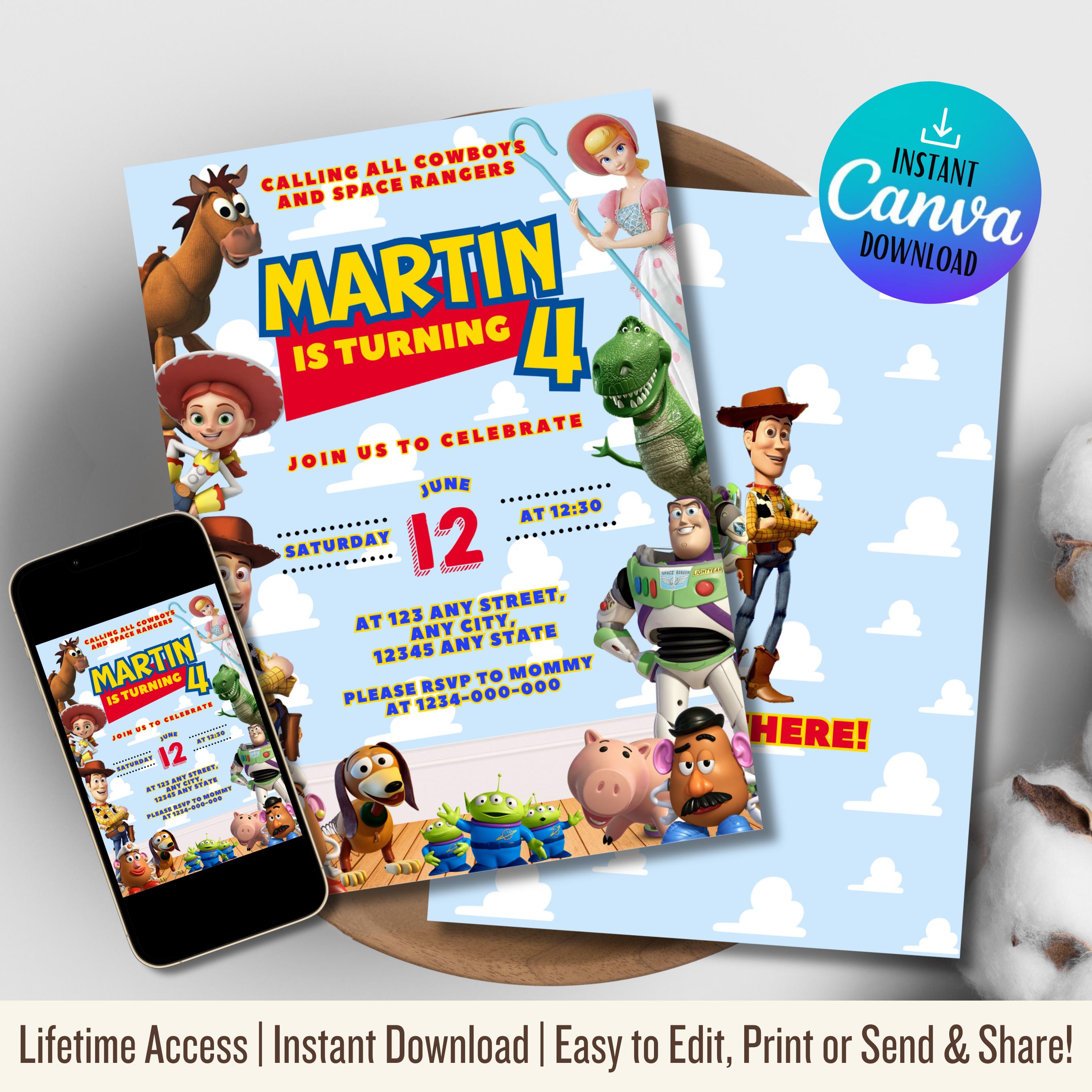 Kids Digital Invitation | Editable Toy Story Birthday Invite | Toy Story Birthday Party Invitation | Kids Birthday Party | Digital Download