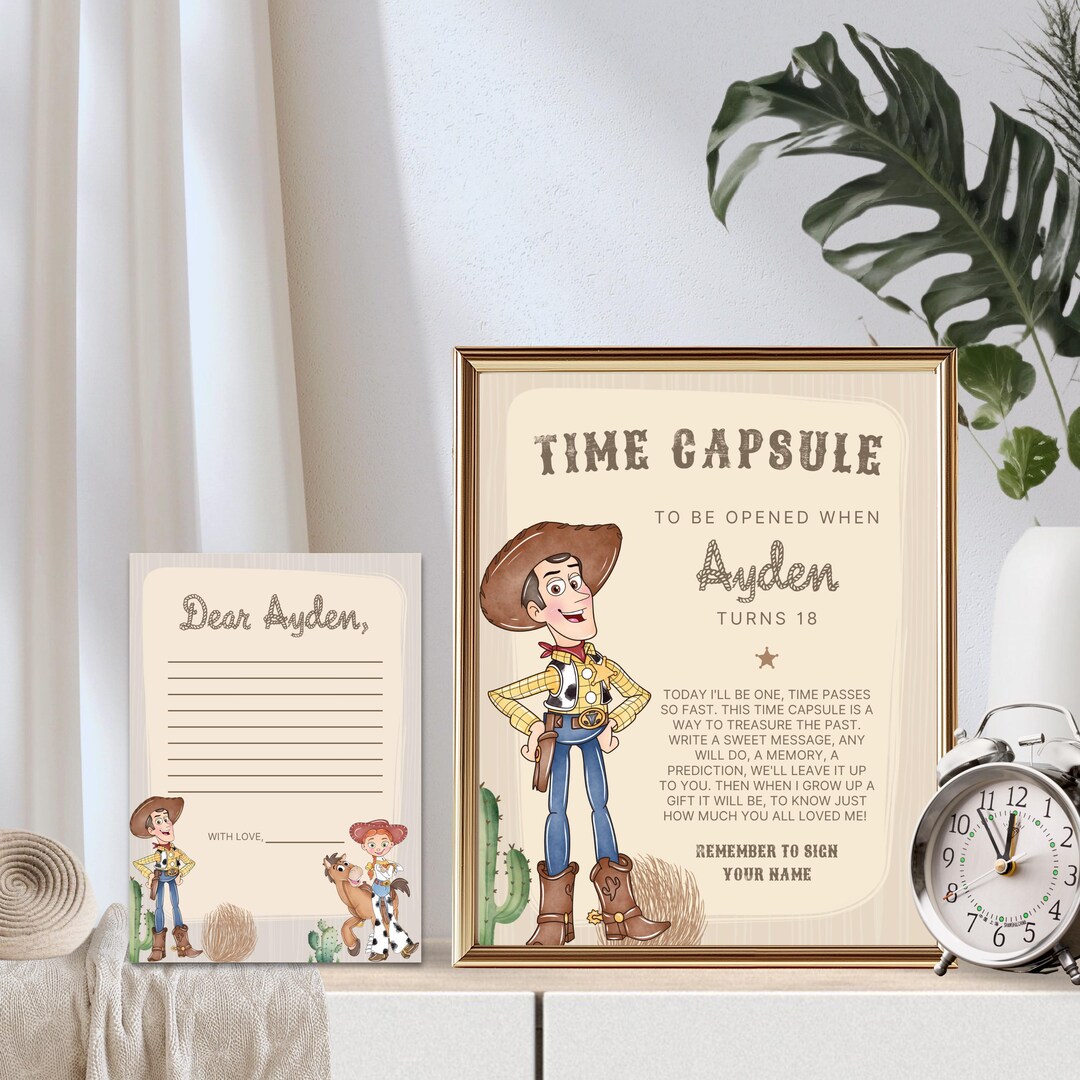 1519 Sign Toy Story Time Capsule Sign, Digital Download for First Birthday, Woody ...