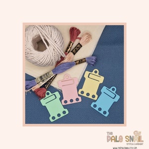 Pastel Cross stitch embroidery floss bobbins, floss drops, thread organisers image 1